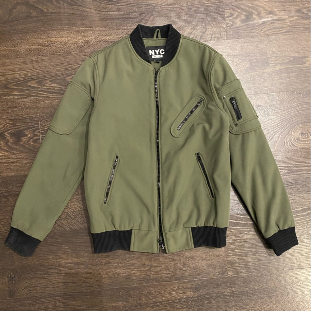 NYC Olive Green Men's Bomber Jacket